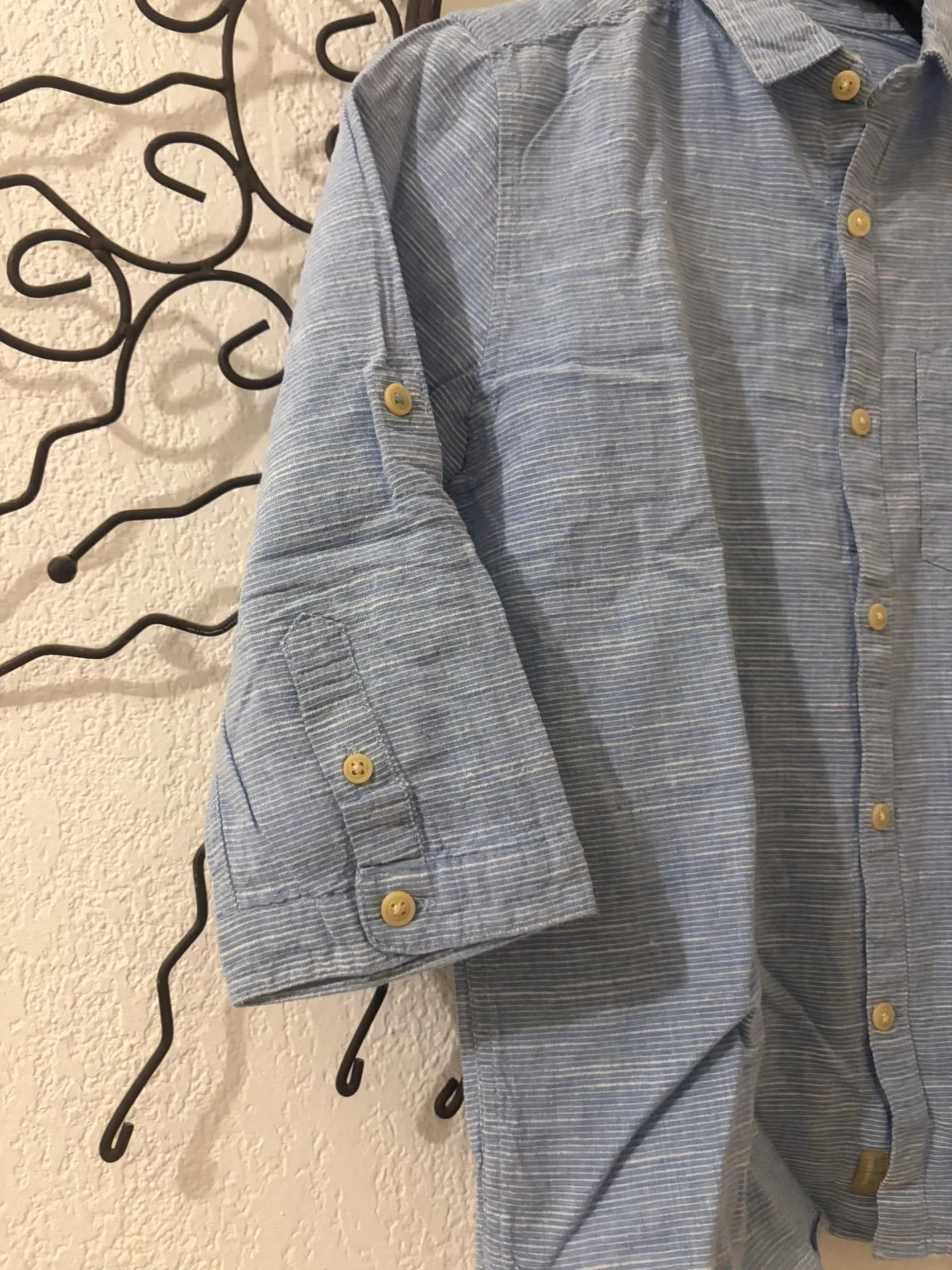 Camisa com Listras Finas Azul Lavanda Zara Boys – Estilo Aventureiro Chique – Tamanho 8 Anos (128 cm) – photo 3
